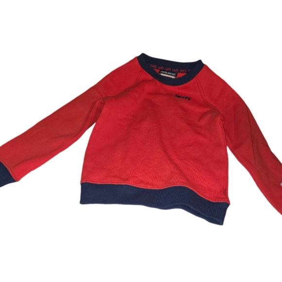 💥LEVI'S RedColor Block Raglan Crew Neck Sweatshirt 4T NWT - Picture 5 of 5